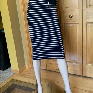 Striped Black and White Pencil Skirt